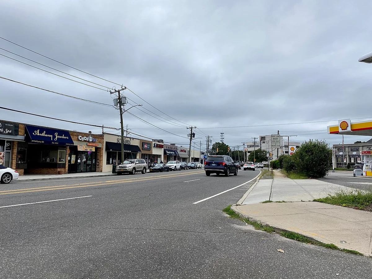 Shops along Jackson Avenue in downtown Syosset, Long Island